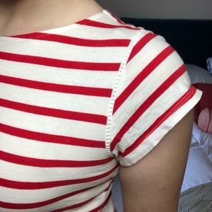 Molly Red and White Striped T-Shirt Dress